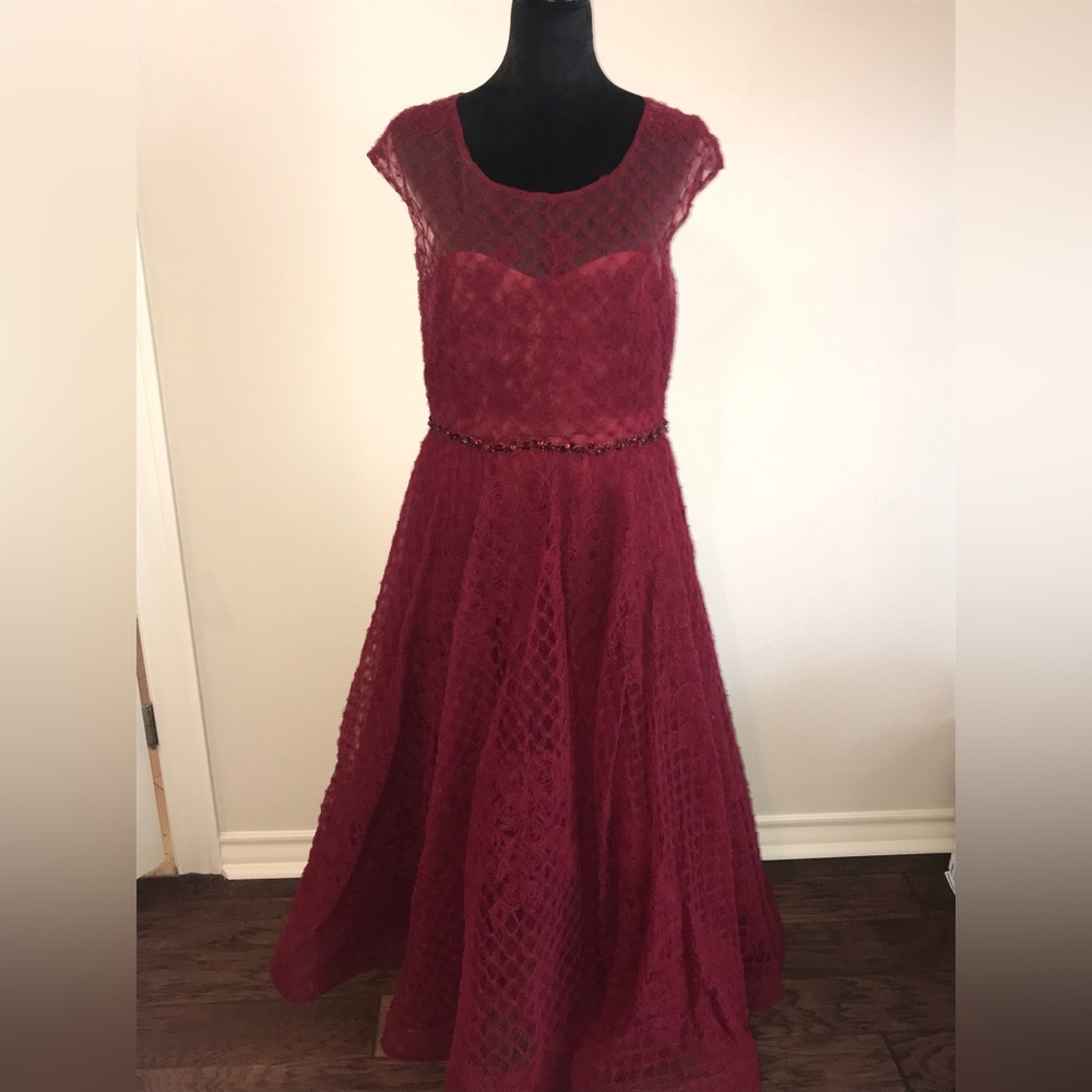 Marchesa Notte Burgundy Dress - Size 14